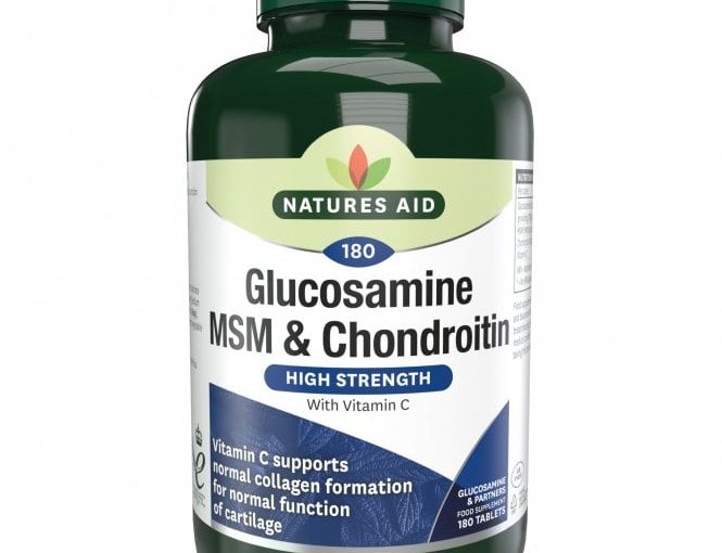 Natures Aid Glucosamine MSM & Chondroitin with Vitamin C 180 Tablets