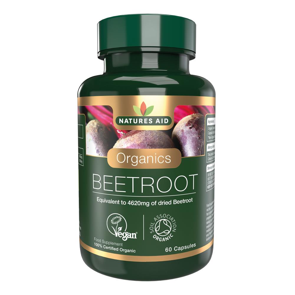 Natures Aid Organic Beetroot Extract 4620mg 60 capsules Fine Fettle Foods