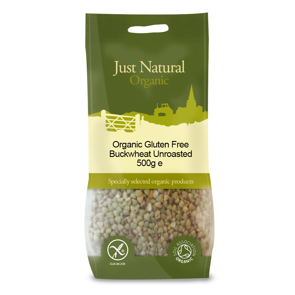 Just Natural Organic Gluten Free Buckwheat Unroasted 500g Fine Fettle