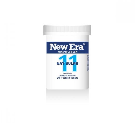 New Era Mineral Tissue Salt No. 11 Nat. Sulph. (Sodium Sulphate) 240 ‘FastMelt’ Tablets