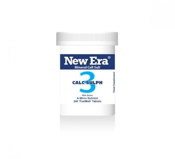 New Era Mineral Tissue Salt No. 3 Calc. Sulph. (Calcium Sulphate) 240 ‘FastMelt’ Tablets