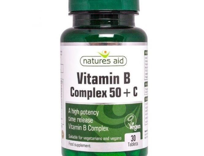 Natures Aid Vitamin B Complex 50 +C 30 tablets