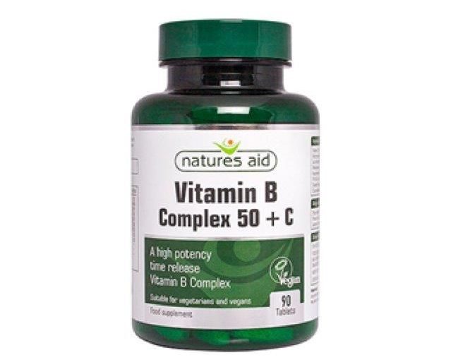 Natures Aid Vitamin B Complex 50 +C 90 tablets