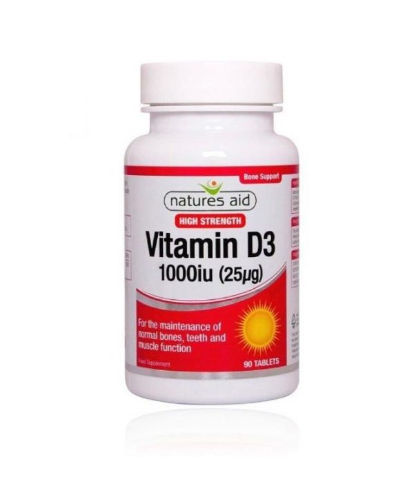 Natures Aid Vitamin D3 1000iu (25ug) 90 tablets Fine Fettle Foods