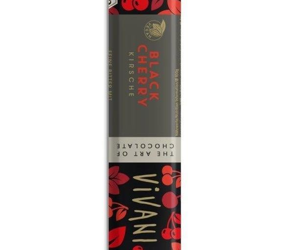 Vivani Black Cherry 35g 62% Cocoa, Vegan Chocolate Bar