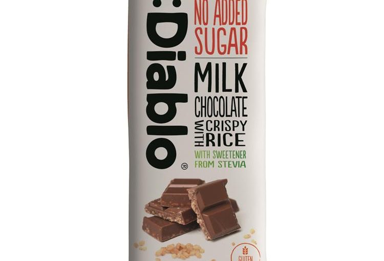 Diablo No Added Sugar Milk Chocolate Crispy Rice with sweetener 75g
