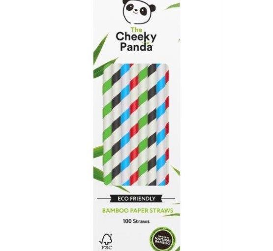 The Cheeky Panda 100% Biodegradable Bamboo Paper Straws, (100 Straws)