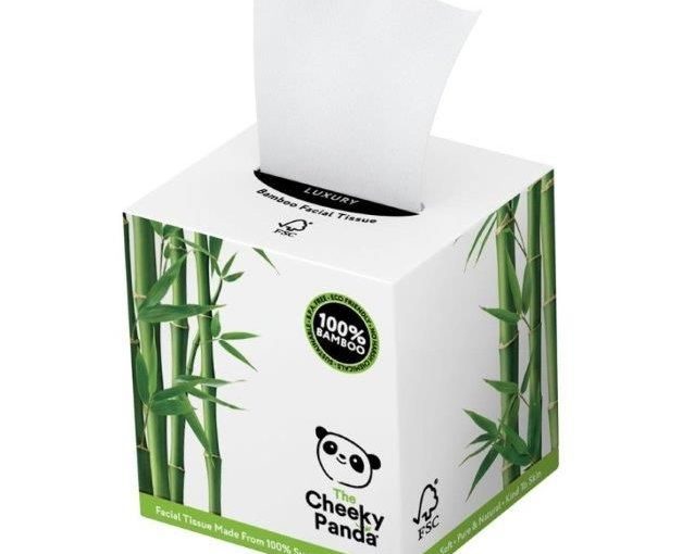 The Cheeky Panda 100% Bamboo Facial Tissue Cube Box 3ply 80 Sheets