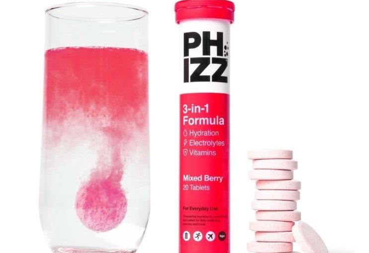 Phizz 3 in 1 Formula Hydration Electrolytes Vitamins – Mixed Berry – 20 Tabs
