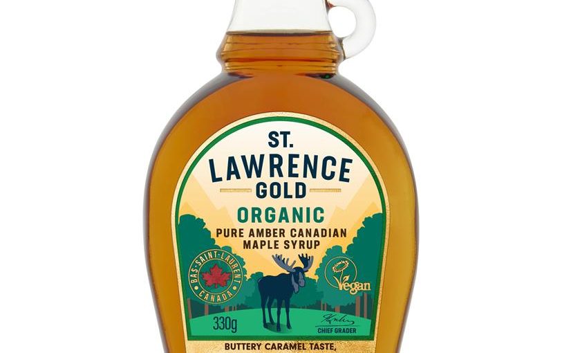 St Lawrence Gold Organic Grade A Amber Colour Rich Taste Maple Syrup 330g